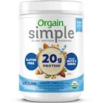 Orgain, Simple, Organic Plant Protein Powder, Vanilla, 1.25 lb (567 g)