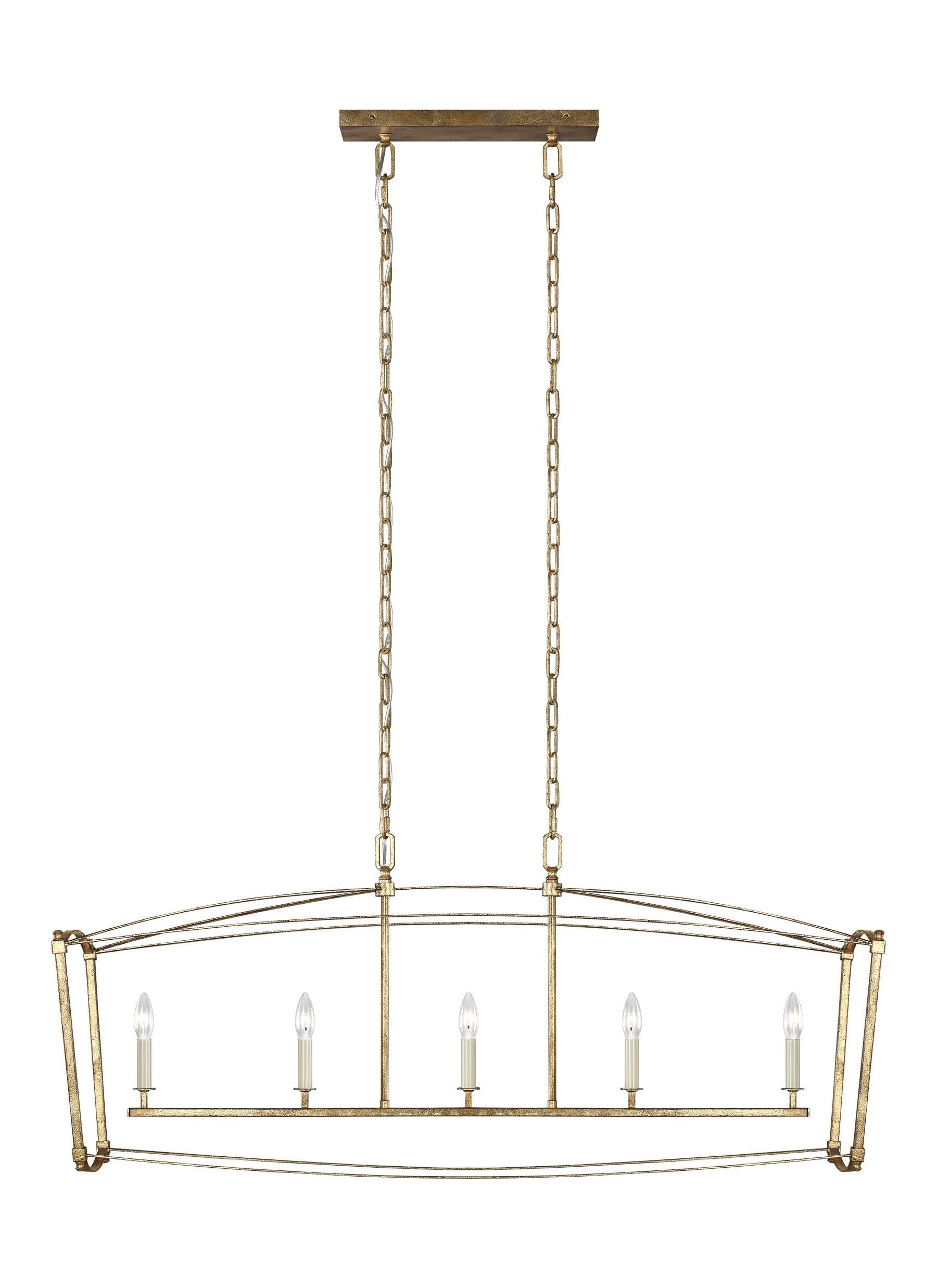 Thayer 5-Light Antique Gild Linear Chandelier