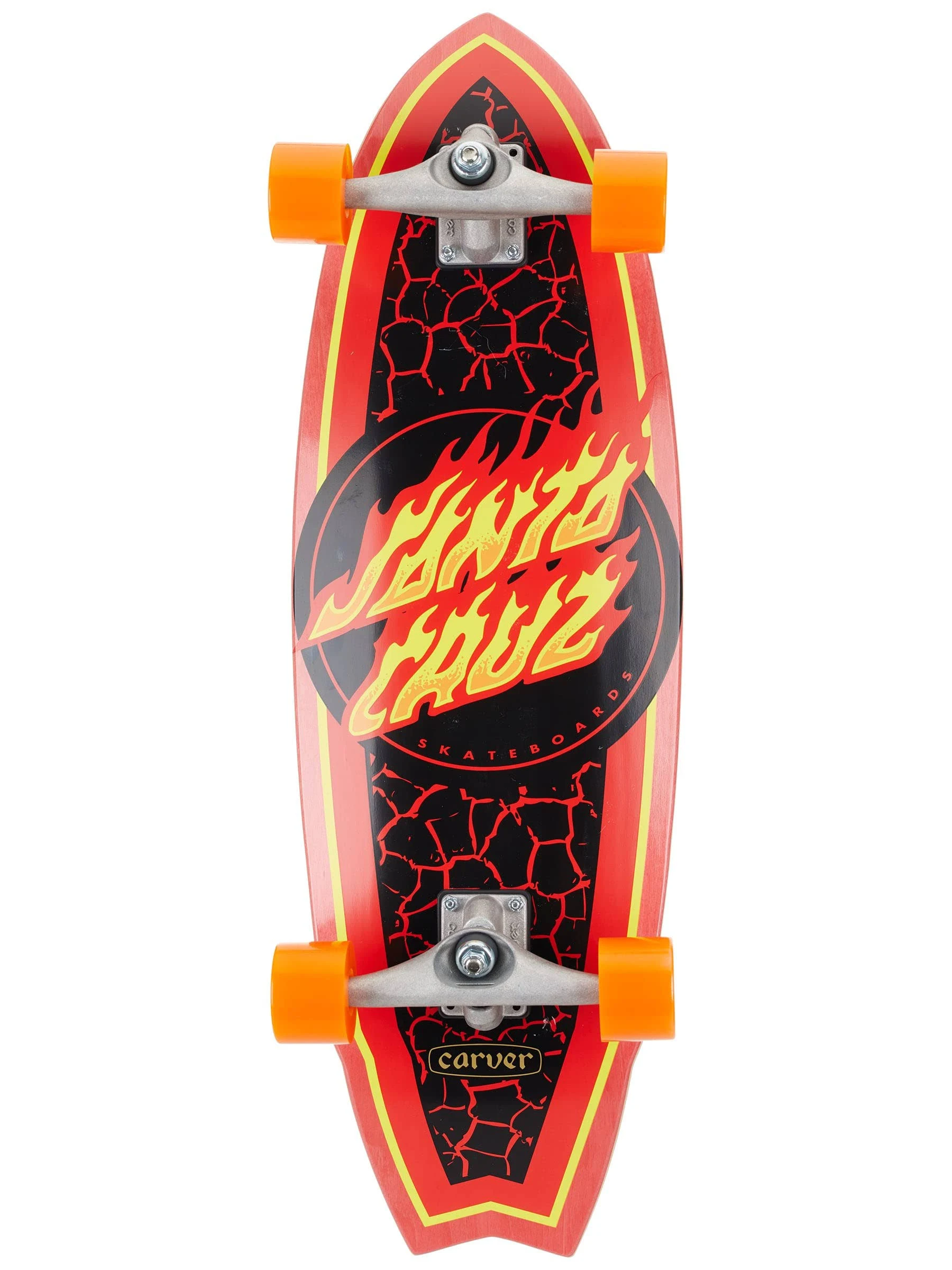 SANTA CRUZ FLAME DOT SHARK SURFSKATE SKATEBOARD COMPLETE 9.85X31.52