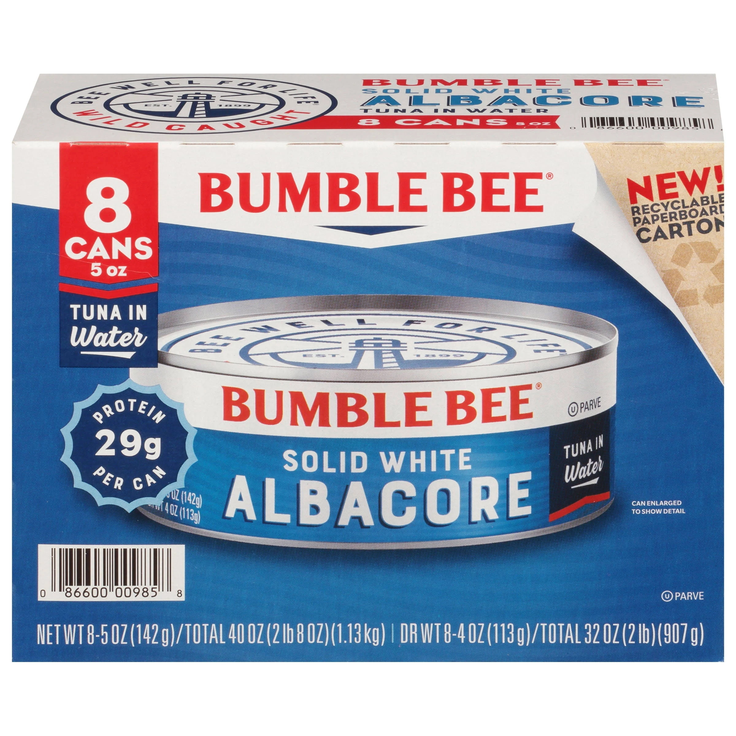 Bumble Bee Tuna in Water, Albacore, Solid White