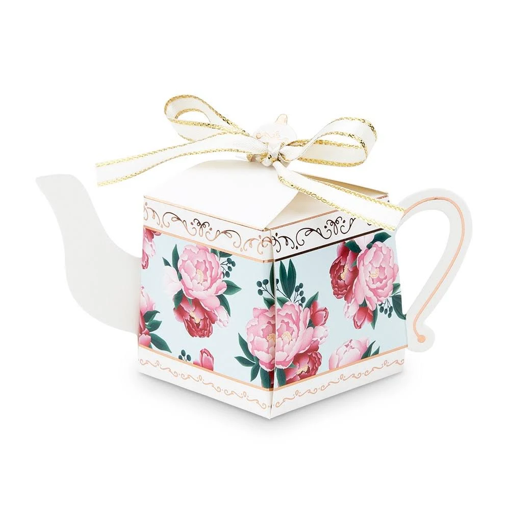 WEDDINGSTAR Uniquely Shaped Paper Wedding Favor Boxes - Teapot - Set of 10