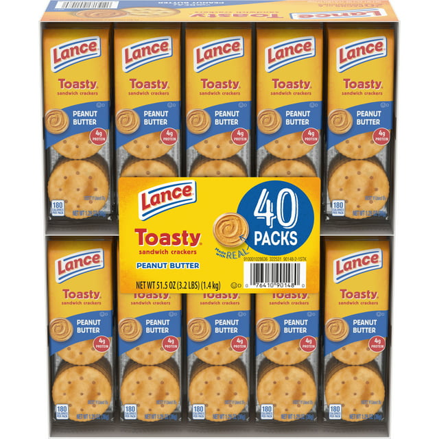 Lance Fresh Toasty Crackers with rich peanut butter sandwich crackers (40 packs)