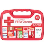 Johnson & Johnson All-Purpose Portable Compact First Aid Kit, 160 pc