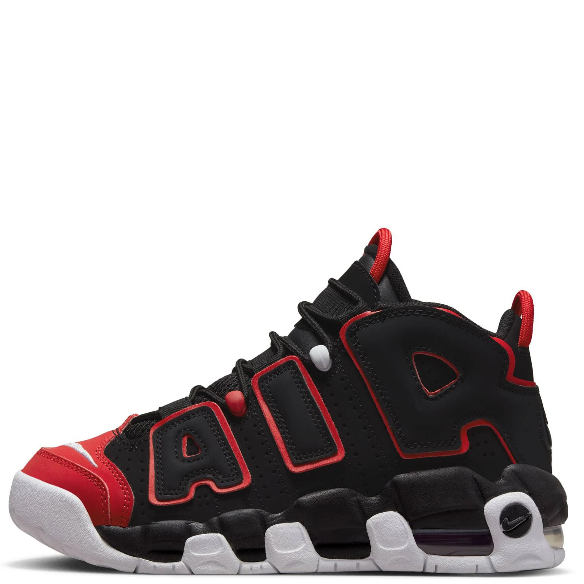 Nike Air More Uptempo GS - Red Toe - Shoes - Black