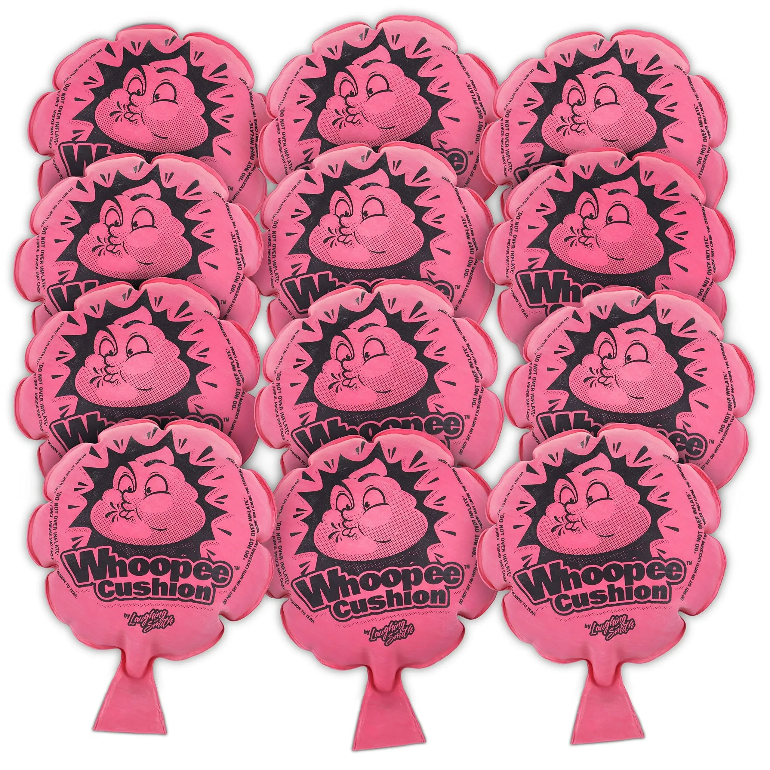 Laughing Smith 12-Pack Whoopie Cushion Set - Bulk Party Favors for Kids, Fun Prank Toys for Birthday Bags - Safe & Hilarious Fart Sounds for Boys & Girls - Ideal for Parties & Gifts