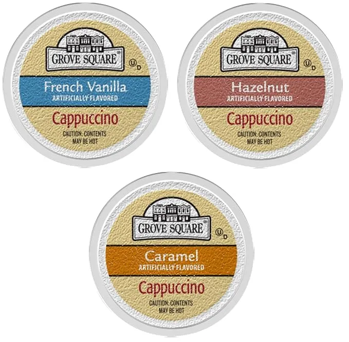 Grove Square Cappuccino Pods, French Vanilla, Single Serve, 50 Count (Pack of 1) - Packaging May Vary