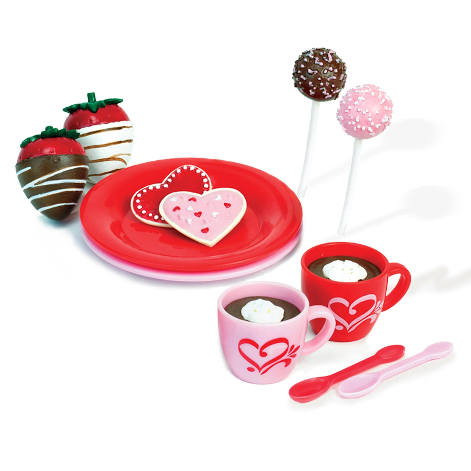 18 Inch Warm Your Heart Doll Accessories Food Set Perfect for the American Baking Girl. Includes Hot Cocoa, Cake Pops, Cookies and More Mini Doll Food by Sophia's, 12 piece set