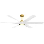 Breezary 65-in Gold with Abs Blades Indoor/Outdoor Ceiling Fan with Light and Remote (6-Blade)