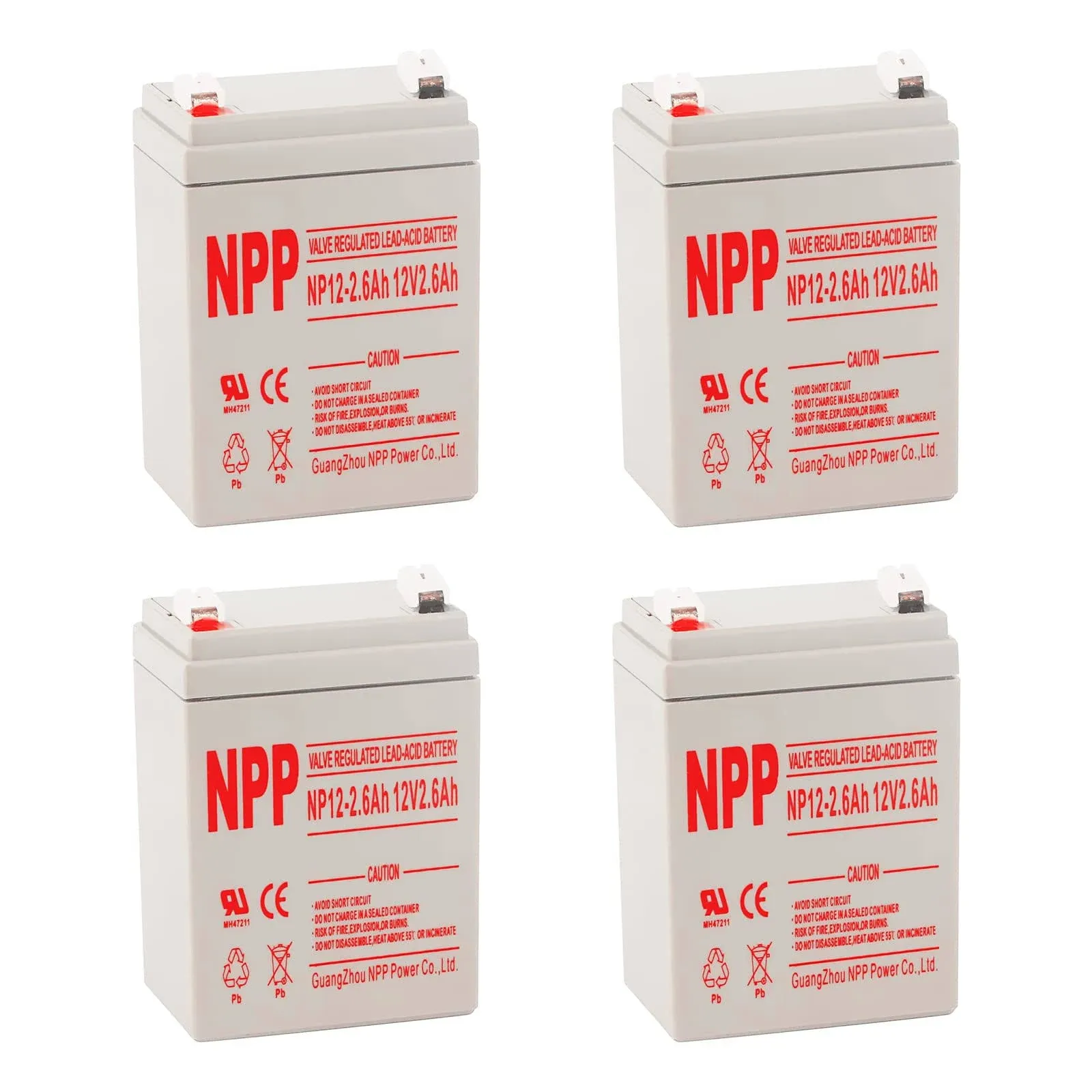 NPP NP12-2.6Ah 12V 2.6Ah Rechargeable SLA Battery for Audio Security Alarm Ssystem, Elevator Emergency Lighting, Camping Lamp, Beacon Light, Replace EPA40 40W Handheld, FP1226A