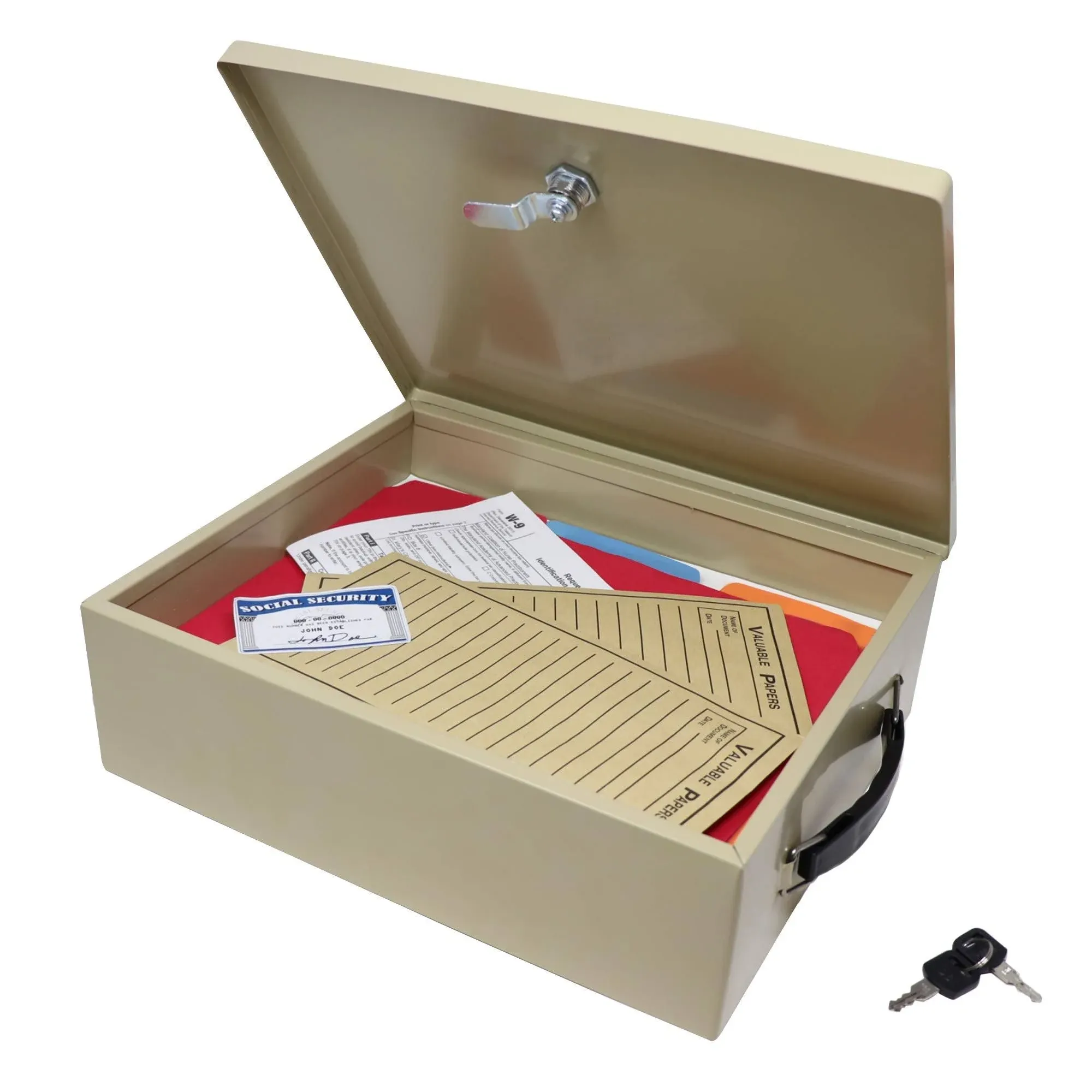 Nadex Coins Fire-Retardant Security Box with Keyed Lock