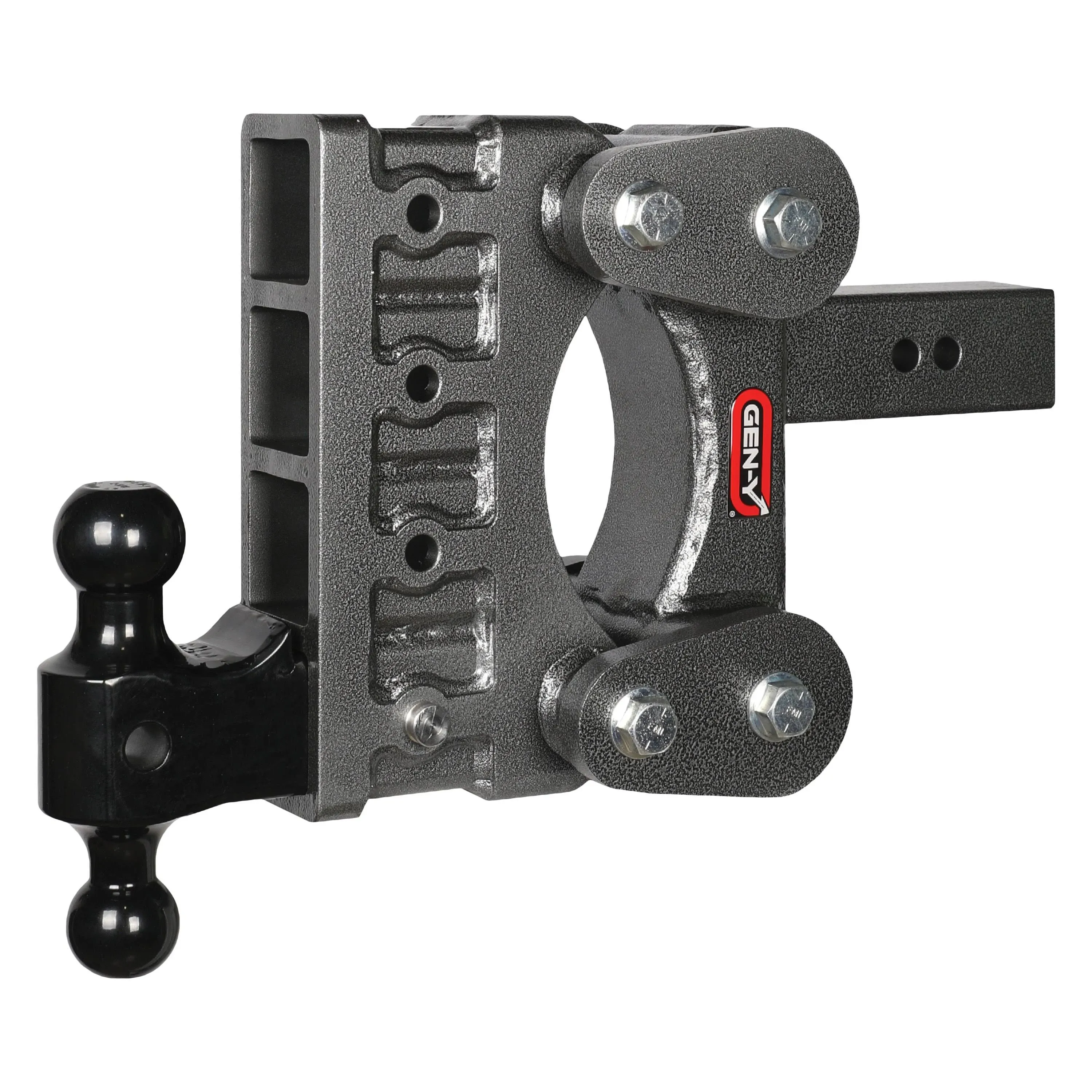 GEN-Y GH-1314 The BOSS Torsion-Flex Adjustable 6" Drop Hitch with GH-061 Dual-Ball for 2.5" Receiver - 21,000 LB Towing Capacity - 2,400 LB Tongue Weight