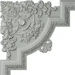 Ekena Millwork PML15X15EM Emery Corner (matches moulding PML02X01EM) Panel Moulding, 15 3/4"W x 15 3/4"H x 1 1/8"P, Primed