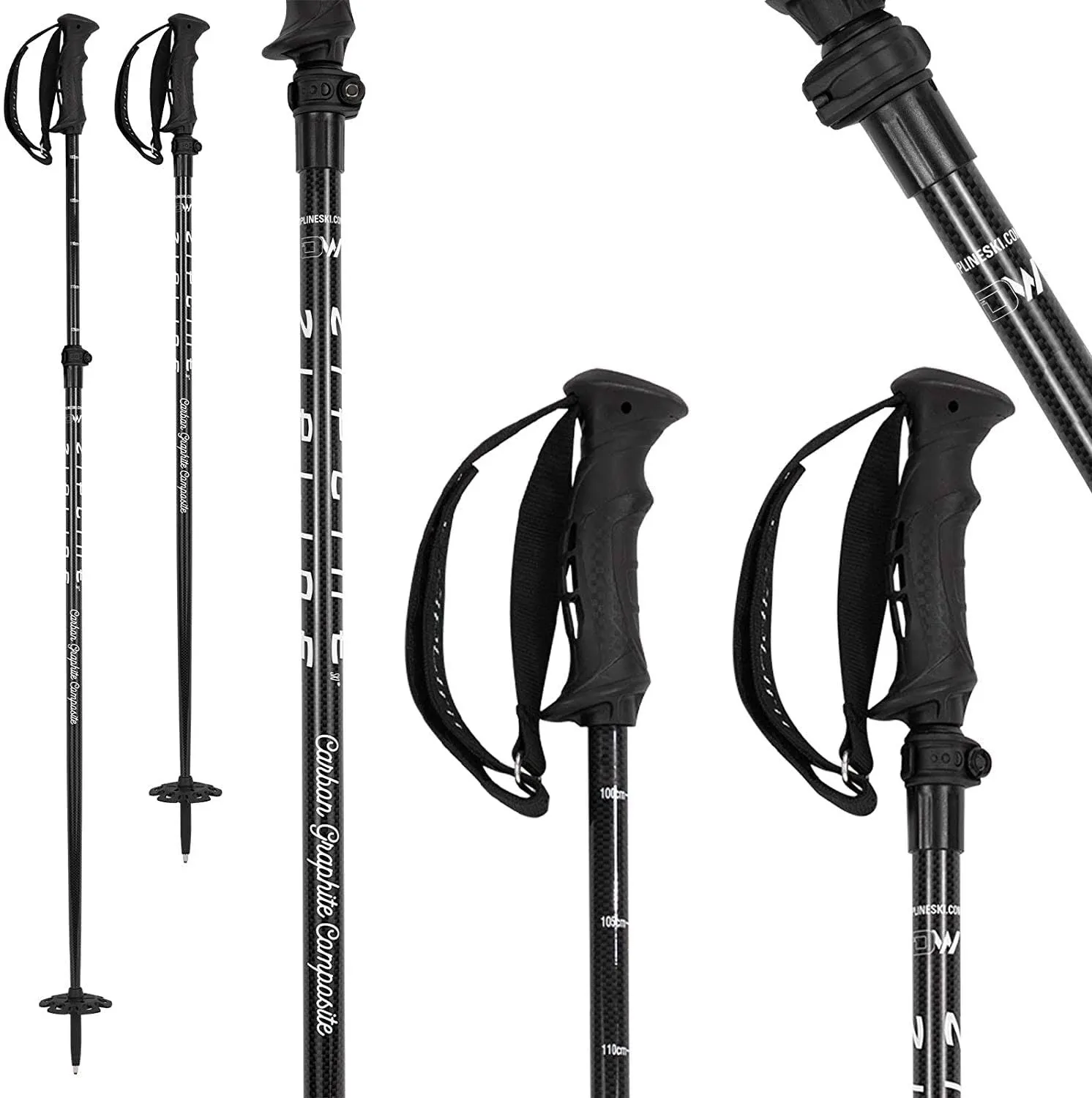 Zipline Blurr EXT - MRDW Collection - Adjustable Graphite Composite Ski Pole