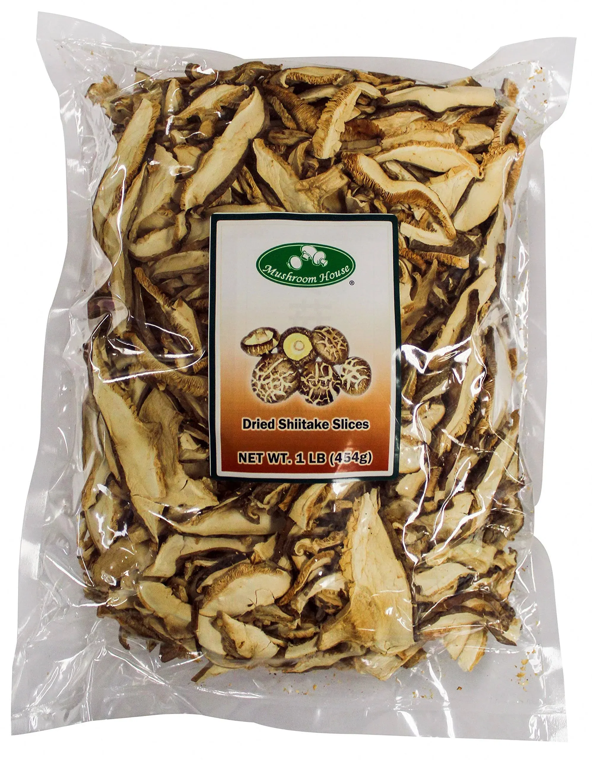 Mushroom House Dried Shiitake Mushroom Slices, 1 Pound