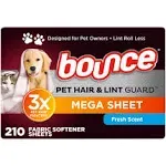 Bounce Pet Hair &amp; Lint Guard Mega Dryer Sheets, Fresh Scent (210 ct.)