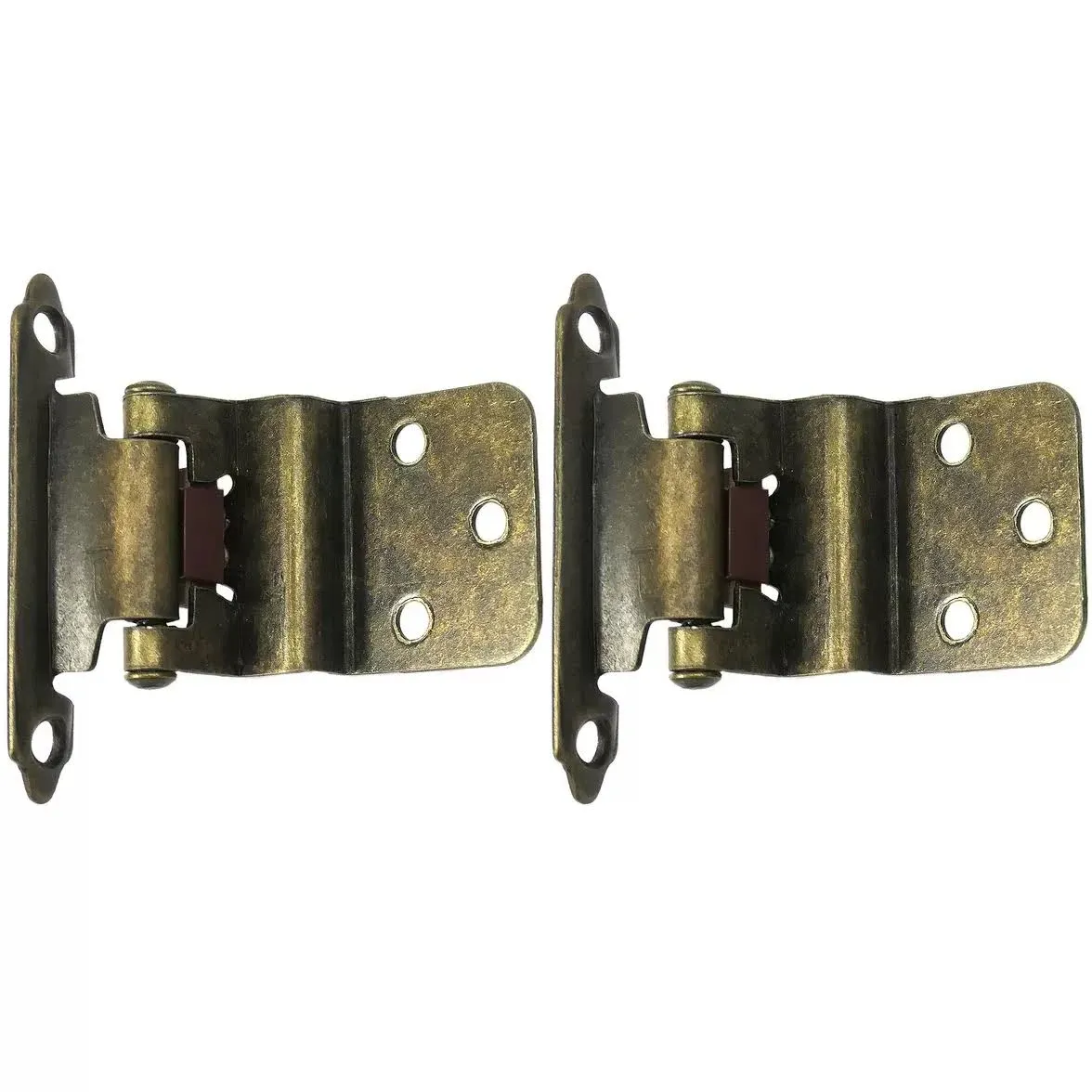 Laurey 28605 3/8 Inch Inset Antique Brass Semi Concealed Cabinet Hinges, 2 Count (1 Pack)