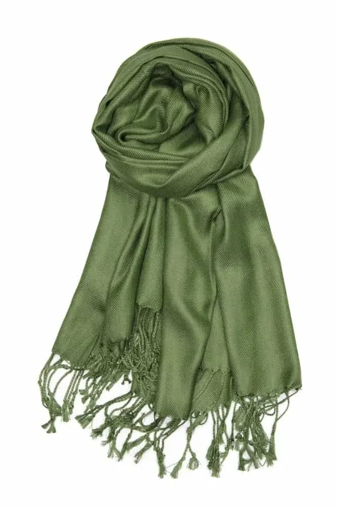 Achillea Large Soft Silky Pashmina Shawl Wrap Scarf in Solid Colors