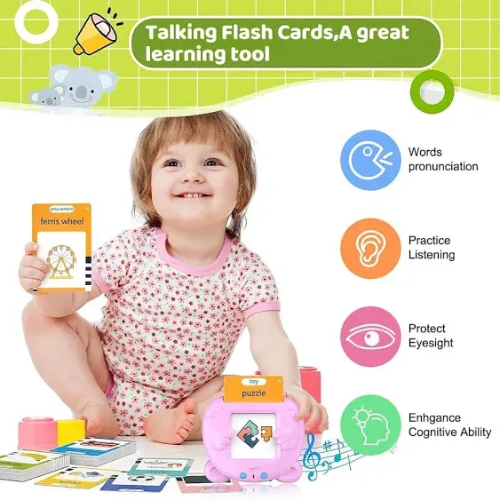 DAKOMM Toddler Educational Interactive Flash Cards with 224 Sight Word