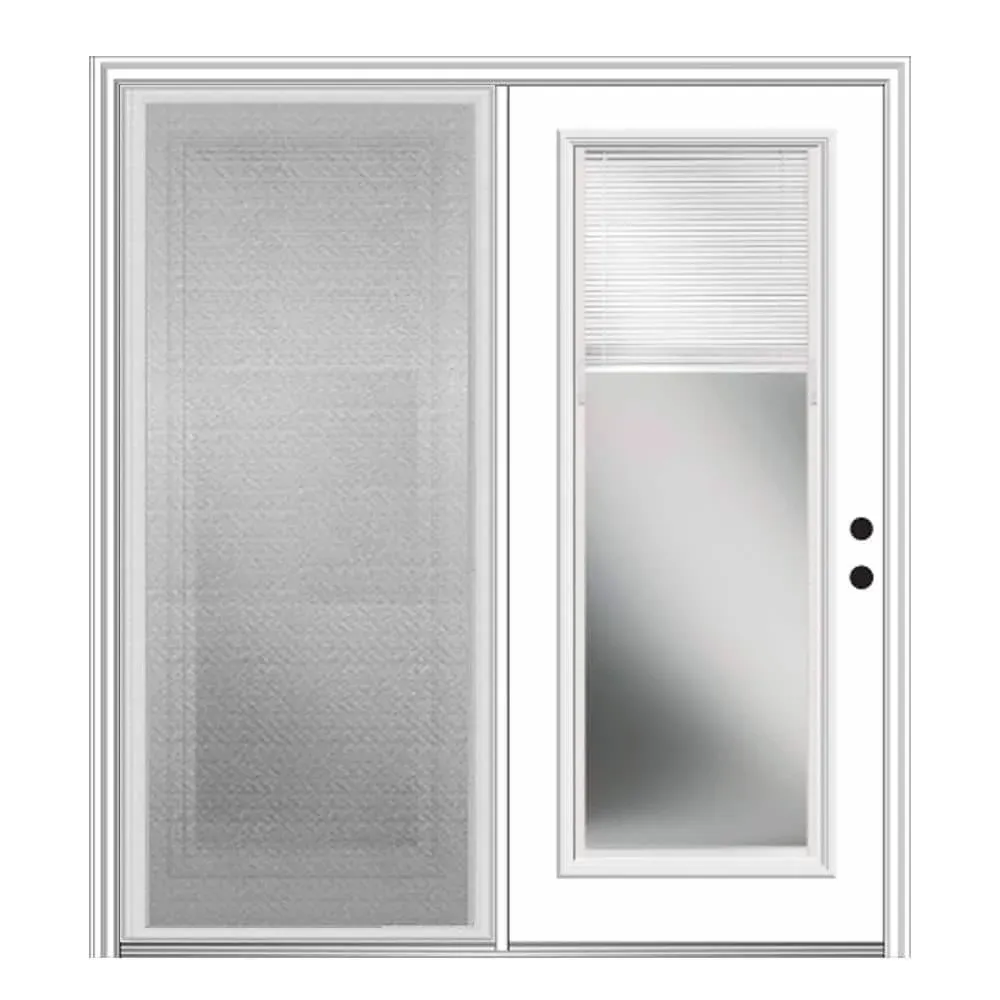 National Door Company, Patio Door, Fiberglass Smooth, 72" x 80", Full Lite, Raise/Lower Blinds Collection, Left-Hand Inswing