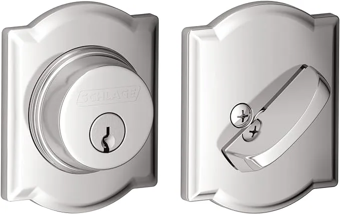 SCHLAGE Lock Company Single Cylinder Deadbolt with Addison Trim, Bright Chrome (B60 N ADD 625)