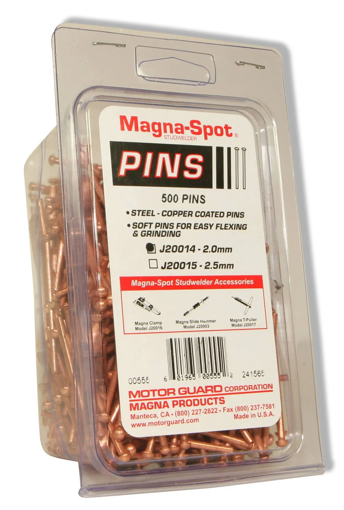 Motor Guard J20014 Magna Draw Pins, 2mm, 500-Pack