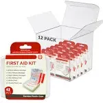 Decorrack 500 Piece First Aid Kit, 12 Individual Boxes of 42 Items Each, First Aid Kit for Car, Home, School, Office, Minor Cuts, Scrapes, Travel, SP