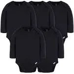 Gerber 5-Pack Baby Black Premium Long Sleeve Onesies Bodysuits - 0-3mo