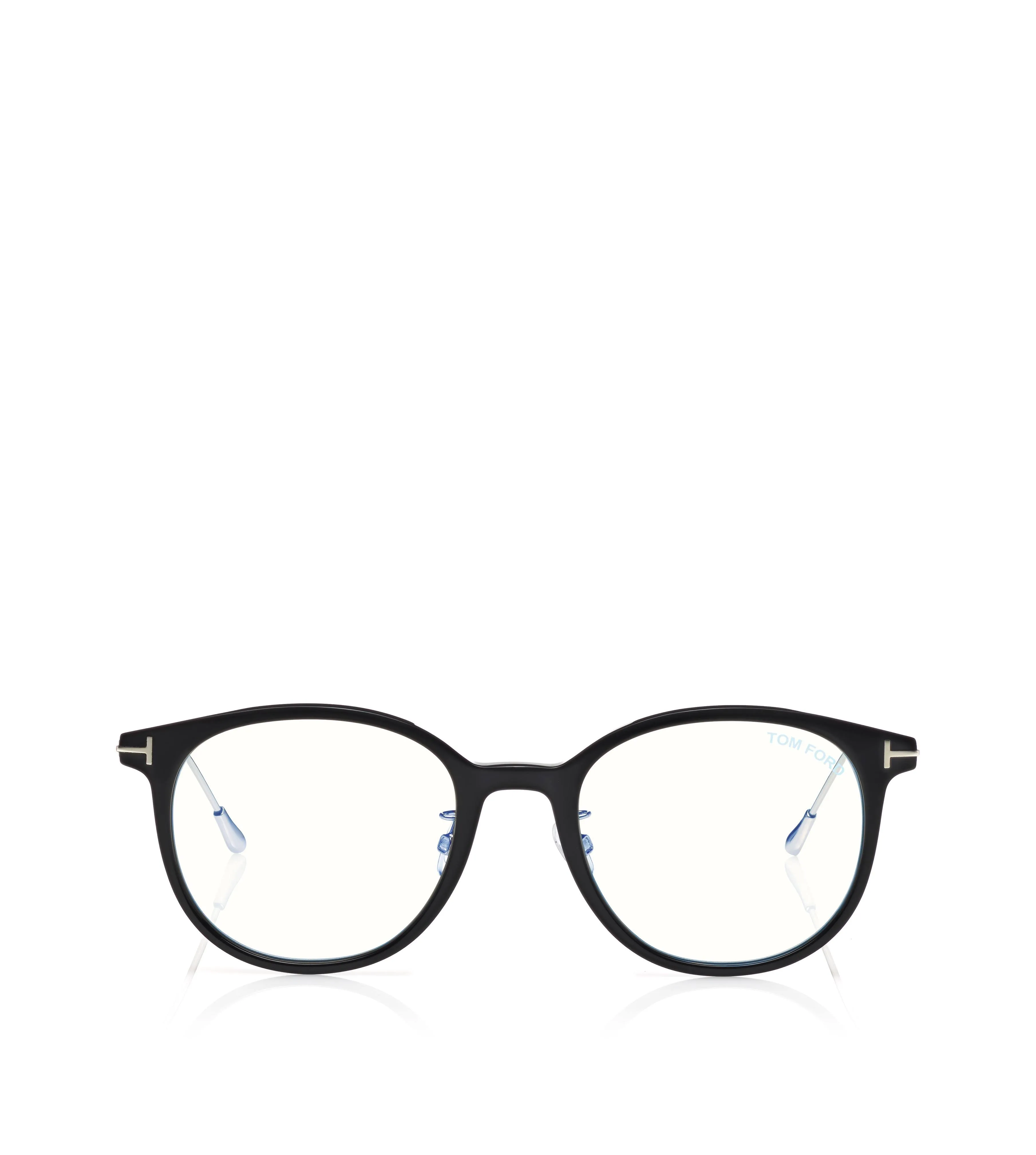 Tom Ford - FT5644-D-B Shiny Black Round Men Eyeglasses - 52mm