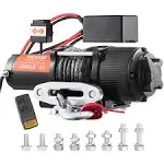 VEVOR Electric Winch 12V 4500 lb Load Capacity Nylon Rope Winch IP55 1/4” x 39ft ...