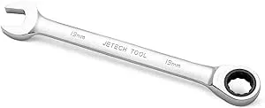 Jetech 19mm Ratcheting Combination Wrench, 12PT 72 Tooth Gear Wrench, Industrial Grade Cr-V Steel Gear Spanner for Household Garage Auto