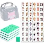 WELLATENT Seaside Escape Game Blocks Mahjong Sets with 49 Tiles 38mm 12 Constellation Pattern with Bag.