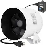 8 Inch Inline Duct Fans, 710 CFM Ventilation Exhaust Fan Ideal for Indoor Heating Cooling Transfer Or Grow Tents Air Boosting, With Variable Speed Controller