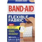 Band-Aid Flexible Fabric Adhesive Bandages, Assorted Sizes - 30 count