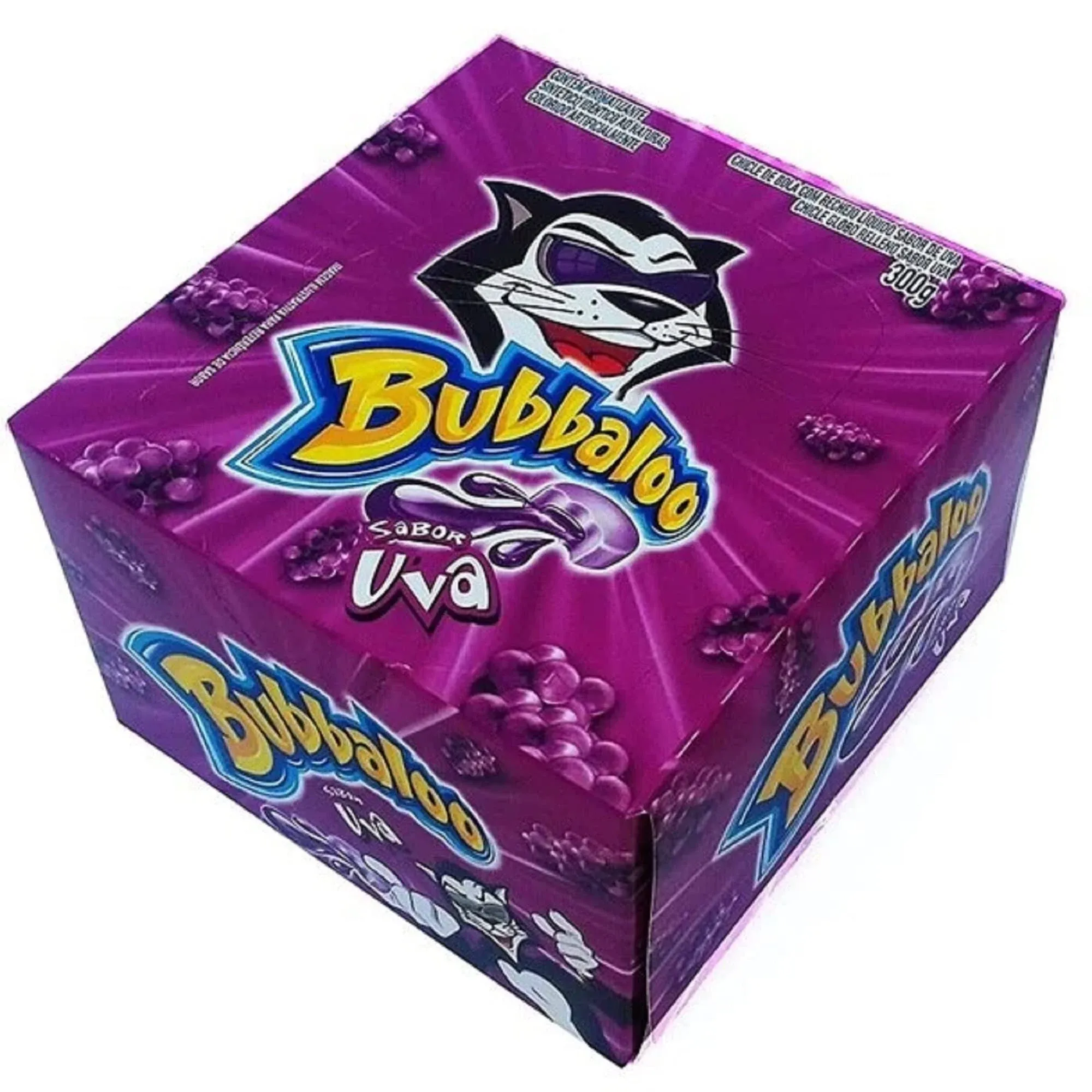 Bubbaloo Chewing Gum Grape Flavor Sabor UVA 300g (60 Cts)