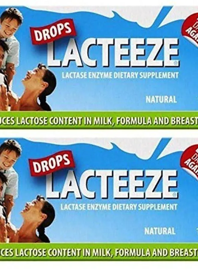 2 pack Lactase Enzyme Lacteeze Drops 15.5 ml Liquid