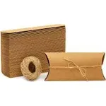 Juvale 100-Pack Pillow Boxes with Jute Twine - Kraft Paper Pillow Box for Jewelry, Wedding Party Favor, Pen, Gift Card (7.5x3.7 in)