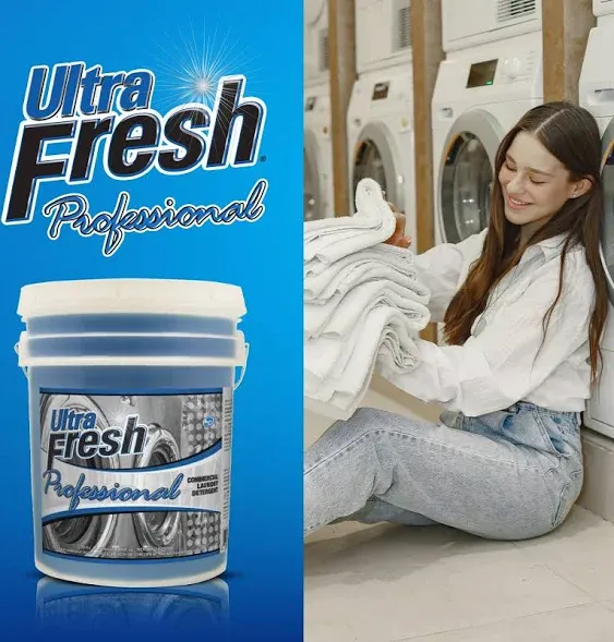 Ultra Fresh® Professional™ Commercial Laundry Detergent - 5 Gallon - Highly Concentrated Enzyme Laundry Detergent Designed to Handle All Types of Soiled Laundry - Leave Your Linens Clean and Fresh