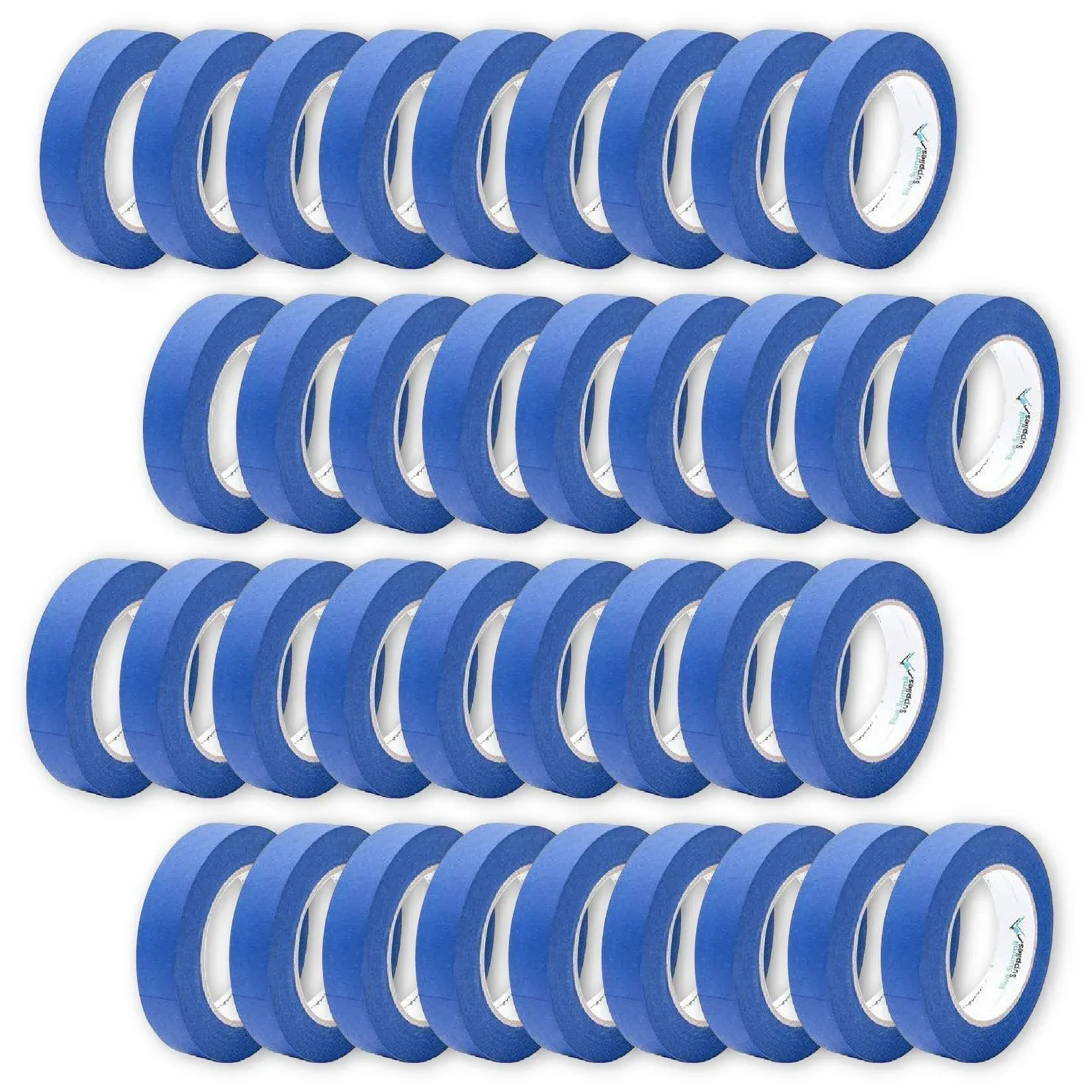 36 Rolls 0.94 Inch Blue Painters Tape Bulk Pack, Medium Adhesive That Sticks Wel