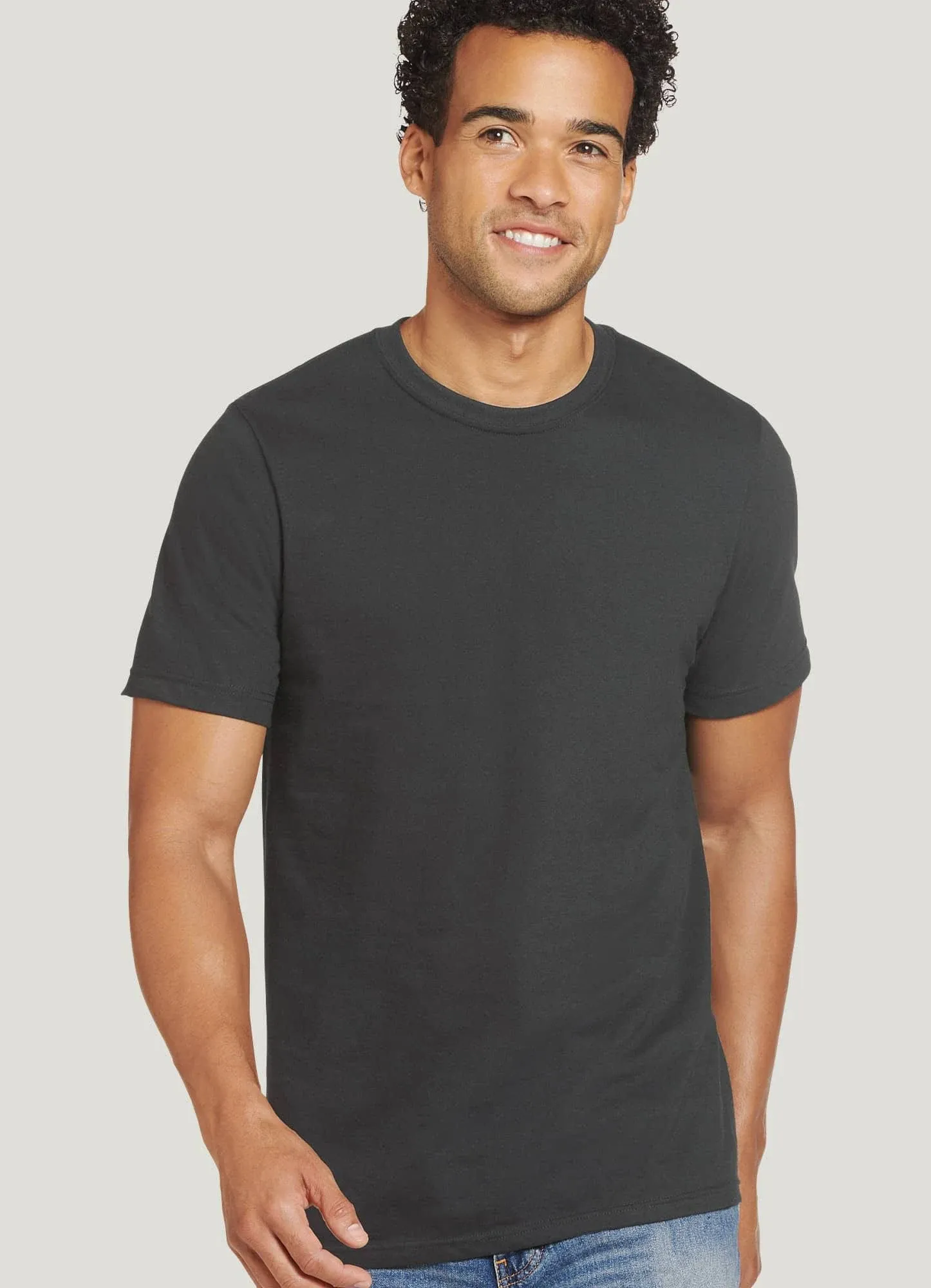 Jockey Tall Man Made in America 100% Cotton Crew Neck T-S in Black