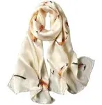 ANDANTINO 100% Mulberry Silk Long Scarf for Women Large Shawls for Headscarf and Neck- Oblong Hair Wraps with Gift Packed