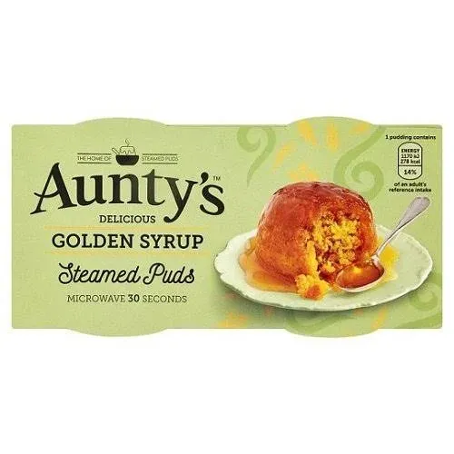 Aunty's Steamed Golden Syrup Puddings 2x95g (Pack of 2)