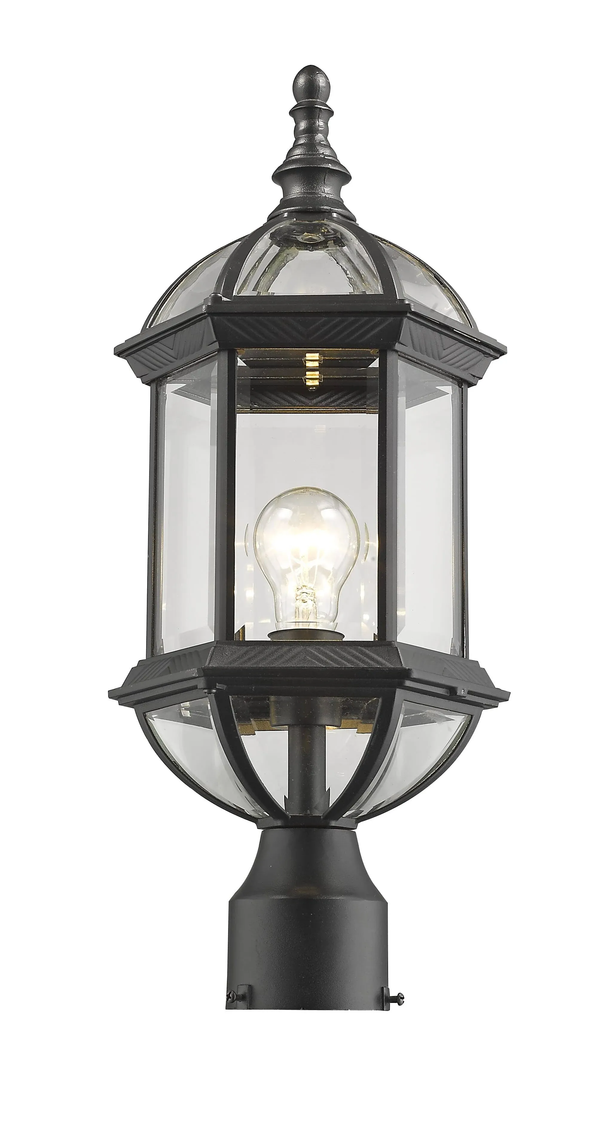 Z-Lite 563PHM-BK Annex 19.5-in Black, Clear Beveled Glass Mid-century Post Light