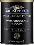 Ghirardelli Dark Chocolate & Cocoa Sweet Ground Powder, 3 lb Can