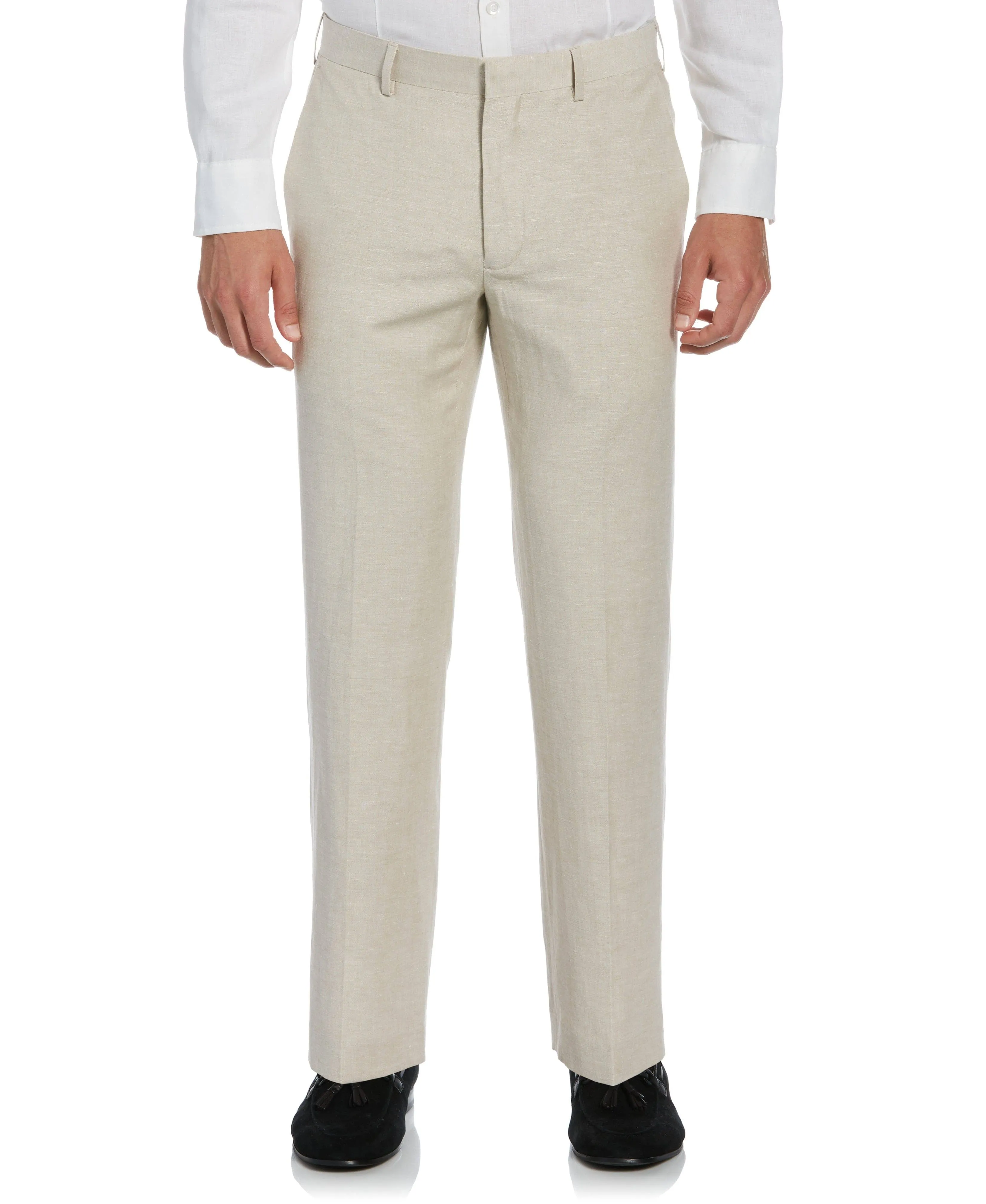 Cubavera Men's Linen Blend Flat Front Pant - Khaki - Size 30x30