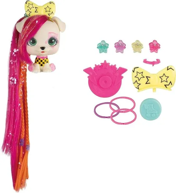 IMC Toys VIP Pets Surprise Hair Reveal - Series 2 Glitter Twist - Styles May Vary , Pink