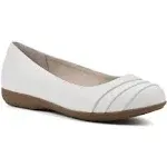 Clara Ballet Flat In White/burnished/smooth