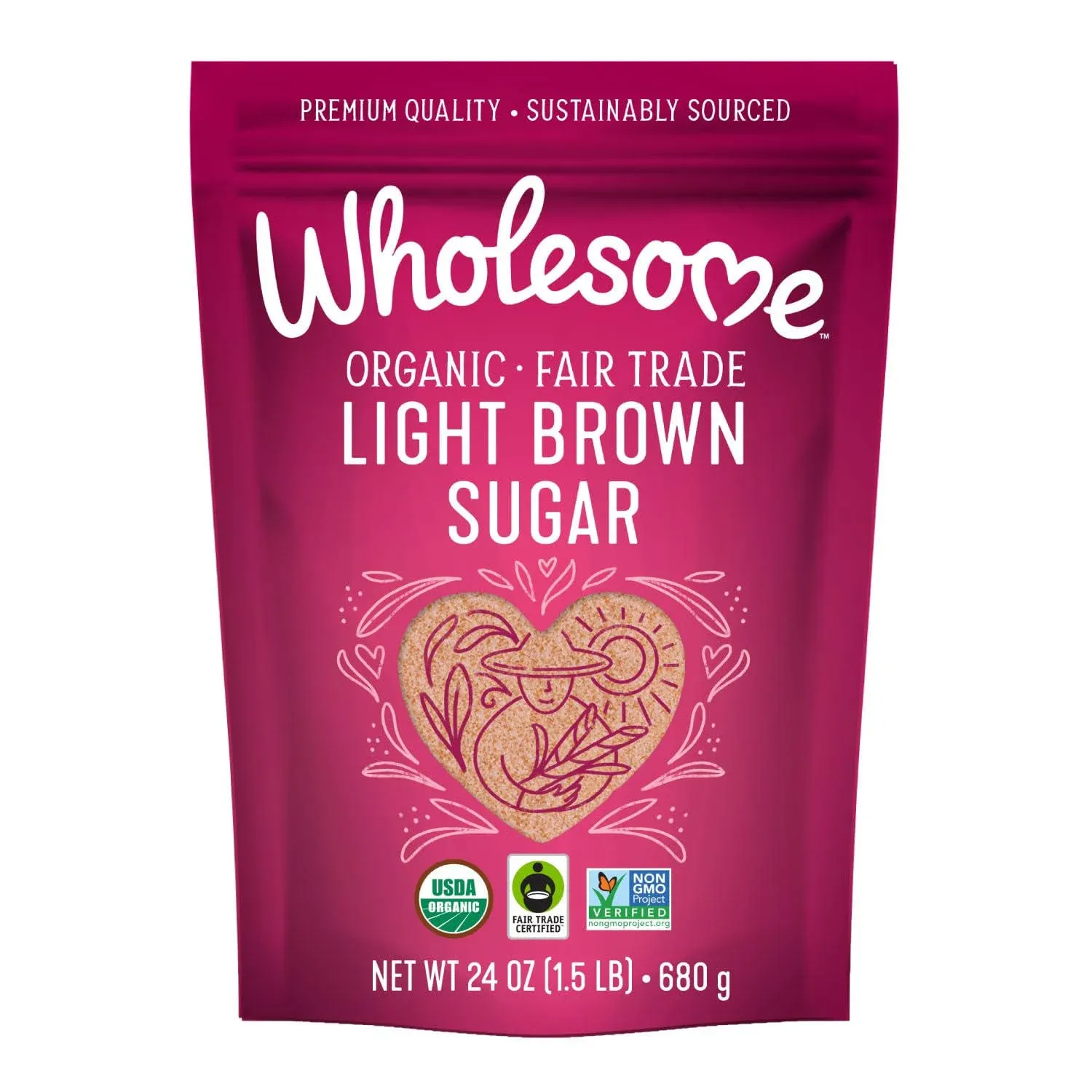 Wholesome Sweeteners Sugar - Organic - Light Brown - 24 oz - Case of 6