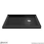 DreamLine DLT-1034482-88 Slimline 34" D x 48" W x 2 3/4" H Right Drain Double Threshold Shower Base in Black