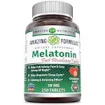 Buy Amazing Formulas Melatonin Quick Dissolve Strawberry 250 Tabs By Amazing Nutrition | Herbspro.com