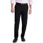 Haggar Men&#039;s Black Flat Front Button Straight Leg Dress Pants Size 34